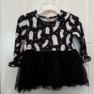 Spooky Ghost Kids Halloween Costume Dress - Black and White